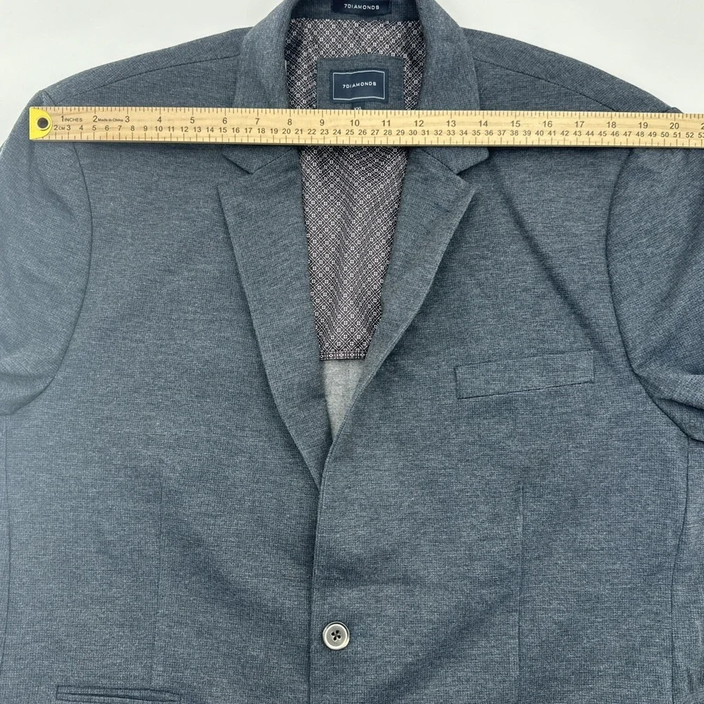 7 Diamonds Mannix 4-Way Stretch Blazer Sport Coat Mens 2XL Gray Black‎ Jacket